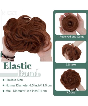 SEGO Auburn Large Bun Hairpiece with Elastic Band - Hair Tie & Extensions for Women - Ponytail Braid (55g) - Buy Online on GoSupps.com