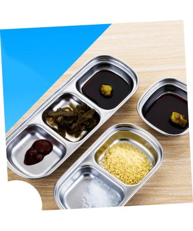 Zerodeko 9 Pcs Condiment Plate Sub-Grid Dish Wasabi Dish Soy Sauce Dishes Seasoning Dish Coffee Cup Holder Dishes for Cooking Appetizer Plate Stainless Steel Dipping Plate Titanium Mx3pcs As Shownx3pcs - Buy Online on GoSupps.com