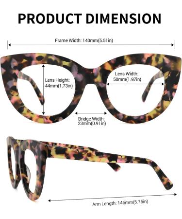 Shop Zeelool Stylish Thick Cat Eye Glasses Frame for Women - Tortoise Non-Prescription Clear Lens WA575716 - Buy Online on GoSupps.com