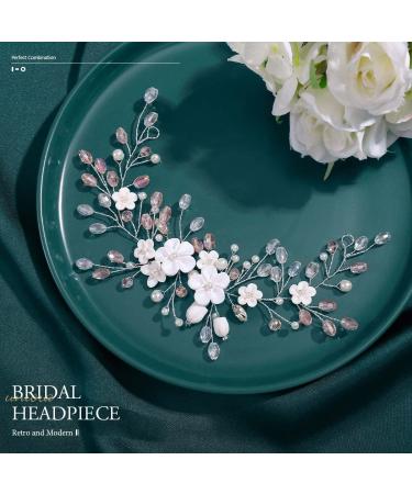 Unicra Bridal Wedding Hair Vine | Silver Rhinestone Headpiece & Flower Hair Accessories for Women - Shop Now! - Buy Online on GoSupps.com