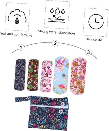 Heallily Reusable Sanitary Pads Set - Charcoal Fiber Washable Menstrual Napkins with Bag for Women & Girls - Eco-Friendly Comfort - Buy Online on GoSupps.com