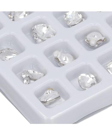 Nail Rhinestones Different Shape Rhinestone Nail Decoration Luxury 20pcs Nail Design Sparkling for Women for Travelling (Transparent) - Buy Online on GoSupps.com