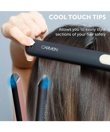 Carmen C81054 Noir Hair Straightener with Ceramic Plates and Anti Tangle 360 Swivel Cord - Black & Rose Gold - Buy Online on GoSupps.com