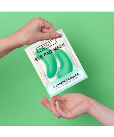 YEAUTY Cucumber Cool Eye Pad Mask | 12 Pieces | Hydrating & Soothing Serum | Cucumber Hyaluronic Acid Niacinamide | International Shipping Available - Buy Online on GoSupps.com