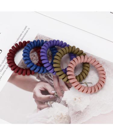 Jesslab Spiral Hair Ties - 10 Traceless Plastic Coil Ponytail Holders for Women & Girls | No-Damage Hair Accessories Color Sorted (#6) - Buy Online on GoSupps.com