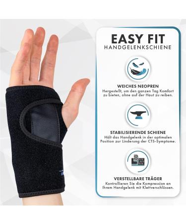 Actesso Easy Fit Wrist Splint - Universal Support for Tendonitis Sprains Carpal Tunnel Syndrome & RSI - Right Hand Size for Men & Women - Buy Online on GoSupps.com