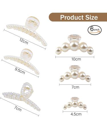 KWQINX hair clips pearl hair clips strong fixed hair clips large hair clips for styling clip suitable for mothers women girls daughters and girlfriends (6-piece set) - Buy Online on GoSupps.com