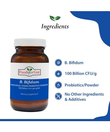Foods For Gut Bifidobacterium Bifidum Probiotic Powder 100 Billion cfu's | Made in USA | No Additives | Digestive & Immune Support | High Potency | B. Bifidum | 30 Grams (1.05 Oz) 1.05 Ounce (Pack of 1) - Buy Online on GoSupps.com