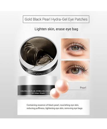 Eye Collagen Mask - 60pcs Gold Black Pearl Anti-Aging Eye Pads for Dry Eyes & Fine Lines - Buy Online on GoSupps.com