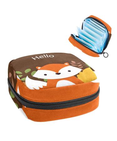 Women's bonds storage pockets Stillpad holder Hello autumn fox portable period kit bag feminine product bag for women girls color2