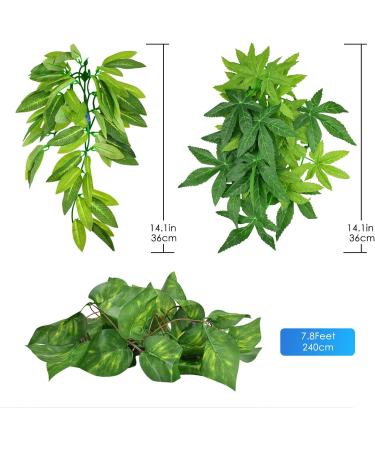 ERKOON Artificial Plastic Plant 3 Pieces Set Reptile Habitat and Aquarium Fish Terrarium Decor - Buy Online on GoSupps.com