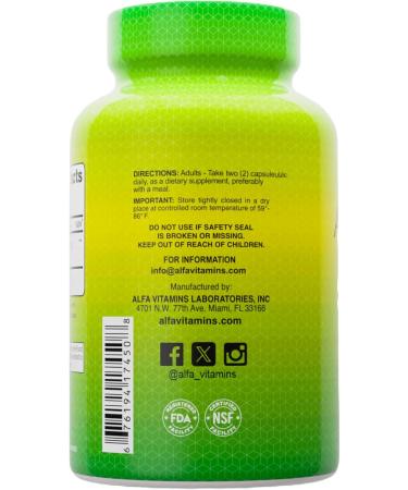 ALFA VITAMINS Apple Cider Vinegar 1000 mg Daily Wellness Supplement - 60 Capsules 2 Pack - Buy Online on GoSupps.com