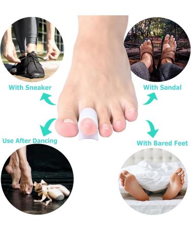 Byehambuni Big Hammer Toe Straightener | Hammer Toe Corrector for Women & Men | 6 Large Toe Cushions & Protectors White - Comfortable Correction for Curled Toes - Buy Online on GoSupps.com