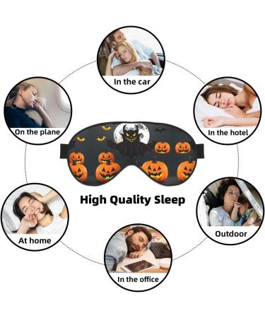 Halloween Moon Bat Pumpkin Print Double-Sided Eye Mask Soft and Light Blocking for Enhancing Sleep Quality - Buy Online on GoSupps.com