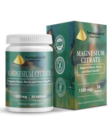 Health Pyramid Magnesium Citrate Tablets 1300 Mg High Potency Magnesium Vitamins for Women and Men Magnesium Supplement Relax High Absorption Natural Magnesium Citrate Supplement