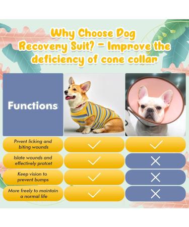 Kuoser Breathable Post-Op Dog Body Suit | Medical Recovery Wear for Dogs & Cats | Green & Yellow - Ideal After Surgery & Castration - Buy Online on GoSupps.com