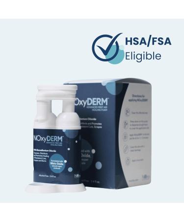 Premium First Aid Antiseptic Foam for Minor Cuts Scrapes and Burns | Benzalkonium Chloride Formula | Formulated with Nitric Oxide | Supports Healthier-Looking Skin | 1oz | NOxyDERM 1 Ounce - Buy Online on GoSupps.com
