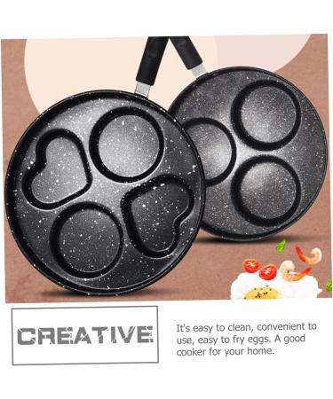 OUNONA 2pcs Breakfast Mini Skillet Crepe Pan Gas Stove Daily Use Frying Pan Nonstick Skillet Pan Burger Steak Pan Handle Pan Egg Frying Pan Mini Egg Pan Stainless Steel Omelet Pan Round 40.8X24.8X3.5CMx2pcs Blackx2pcs - Buy Online on GoSupps.com