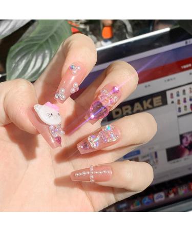 Press on Nails Long Acrylic Stick on Nails 24pcs Nude Pink Black Coffin Design Fake Nails with Glue Sticker for Women and Girls Fashion Nail Tips Cool Nails (Kitty) - Buy Online on GoSupps.com