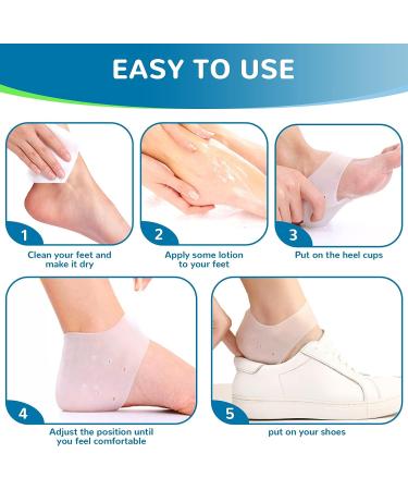 12pcs Silicone Heel Protectors - Gel Cups for Heel Pain Relief | Breathable Cushions for Plantar Fasciitis | Blister Prevention Pads for Men and Women - Universal Fit - Buy Online on GoSupps.com