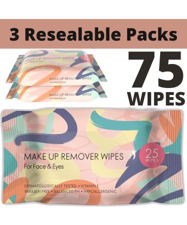 GR Cosmetics Makeup Remover Wipes - Hypoallergenic Facial Cleansing Cloths for Face and Eyes - 25 Ct (3 Pack) - Buy Online on GoSupps.com