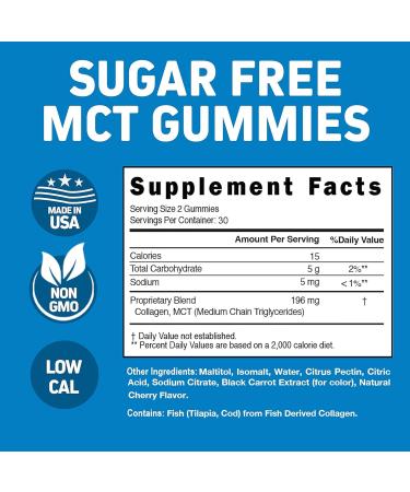 Herbtonics Keto Gummies with MCT + Collagen | Sugar Free MCT Oil Capsules | Anti Aging Hair Growth Skin Care & Strong Nails Protein Collagen Gummies | On-The-Go Keto Gummy - Buy Online on GoSupps.com