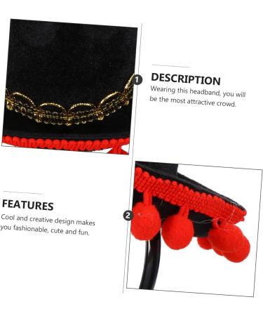 MUSISALY Carnival Headdress Hair Bands Mexico Headwear Headbands for Men Ball Fringe Sombrero Hats Cinco De Mayo Party Hats Mexican Party Hats Hair Hoop Men Hair Band Man Straw Hat Hairball 15 7cm Black - Buy Online on GoSupps.com