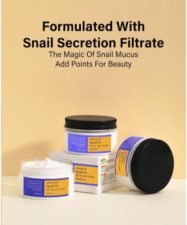 Snail Mucin All-in-One Face Cream Advanced Snail Mucin Face Cream Moisturizing Hydrating Glowing Daily Face Cream 100g/ 3.52 Oz - Buy Online on GoSupps.com