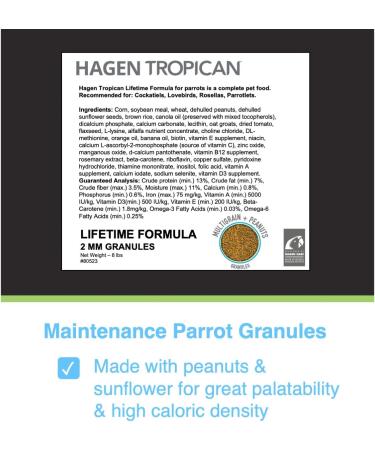Hari Tropican Cockatiel Lifetime Granules 820 g Carrot 820 g (Pack of 1) - Buy Online on GoSupps.com