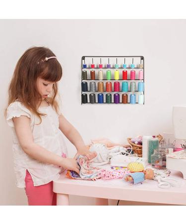 HAITARL 32-Spool Wall-Mounted Metal Sewing Thread Rack | Embroidery Thread Holder for Large Threads - Brown - Buy Online on GoSupps.com