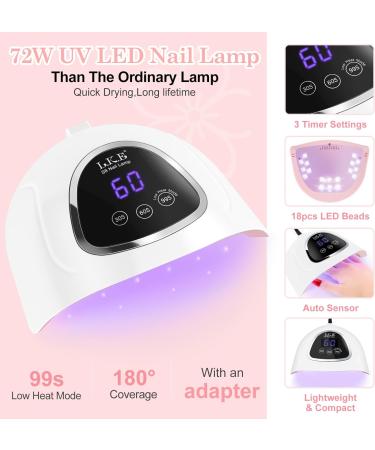 LKE Gel Nail Polish Kit | 72W UV Lamp, 6 Classic Red Colors, Glossy & Matte Top/Base Coat | Manicure DIY Gifts Set for Women - Buy Online on GoSupps.com