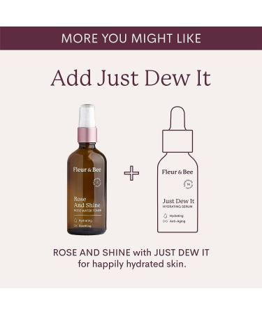 Rose and Shine by Fleur & Bee Rosewater Toner Spray | 100% Vegan & Cruelty Free | Alcohol-Free Hydrating Facial Mist for All Skin Types - 3.4 fl oz - Buy Online on GoSupps.com