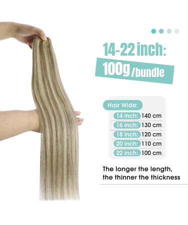 Youngsee Real Hair Extensions - 55cm Brown & Blonde Remy Weft 100g Long Weave - Premium Quality Hair Treats - Buy Online on GoSupps.com