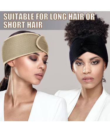 Xuhal 4-Piece Mesh Hair Wraps for Black Women - Navy Blue, Black, Beige, Camel - Sleep, Spa, Wash Face - Hair Nets Headbands - Buy Online on GoSupps.com