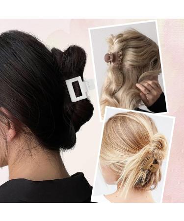 DEEKA 12 PCS Small Hair Clips Set - Double Row Teeth Hair Claw Clips for Thin Short Hair - Flower Matte Rectangle Clips - Women and Girls Accessories - 1.5 Inch (Pack of 12) - Black Brown White - Buy Online on GoSupps.com