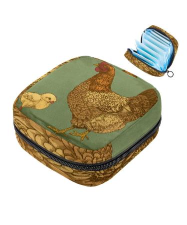 Chicken and Chick Storage Bag for Women Portable Zipper Pouch for Teen Girls Women Ladies
