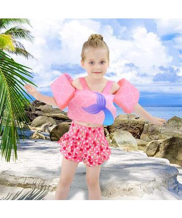 Kids Swim Vest - Toddler Floaties for Girls and Boys 20-50 lbs - Pink Mermaid Design with Water Wings and Shoulder Strap - Pool Float Jacket for Children Ages 2-6 - Buy Online on GoSupps.com
