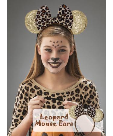 LIHELEI Minnie Mouse Ears Headband with Leopard Bows - Halloween Party Decoration Headbands for Women and Girls - 3 Pack - Buy Online on GoSupps.com
