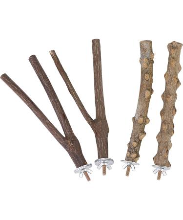 Filhome Bird Perch Stand Toy 20CM - Natural Wood Parrot Cage Branch Accessories for Parakeets, Cockatiels, Conures, Macaws, Finches, Love Birds - YYII - Buy Online on GoSupps.com