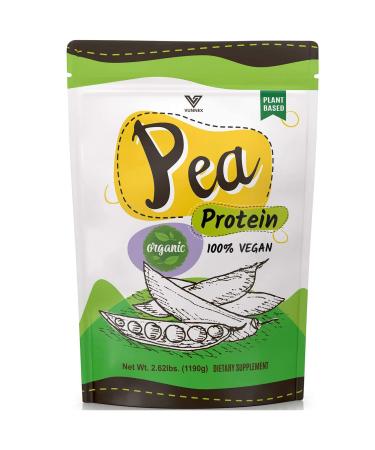 Plant Based - 100% Pure Organic Hydrolyzed Pea Protein Powder - Canada Grown Yellow Pea, Vegan Natural Unflavored, Dairy Free, Gluten Free, Soy Free, Sugar Free, Non-GMO with BCAA 2.62lb - Buy Online on GoSupps.com