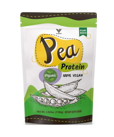 Plant Based - 100% Pure Organic Hydrolyzed Pea Protein Powder - Canada Grown Yellow Pea, Vegan Natural Unflavored, Dairy Free, Gluten Free, Soy Free, Sugar Free, Non-GMO with BCAA 2.62lb