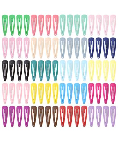 80 Pack Candy Curl Hair Clips 2 Inch Metal Snap Hair Clips Kids Barrettes Girls' Hair Accessories for Little Girls Baby Kids Colorful Small Hair Barrettes Hair Accessories for Fine Hair