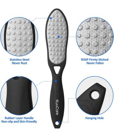 Pedicure Foot File Callus Remover - Double-Sided Stainless Steel Scrubber for Dead Skin Exfoliation - Buy Online on GoSupps.com