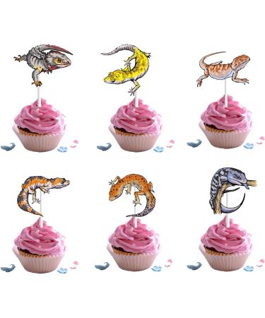 18pcs Leopard Gecko Cupcake Toppers for Boys Girls Reptile Birthday Party Decorations Lizard Party Supplies Reptile Pet Cake Decorations - Buy Online on GoSupps.com