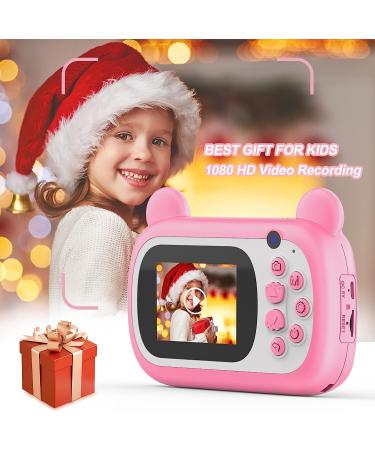 Instant Print Camera for Kids - Bearbrick Selfie Kids Camera with Zero Ink | Dual Lens | 1080P HD | 2.4 Inch | 1000 mAh | 3 Rolls Print Paper Camera for Girls Boys Age 3-12 Birthday Pink - Buy Online on GoSupps.com