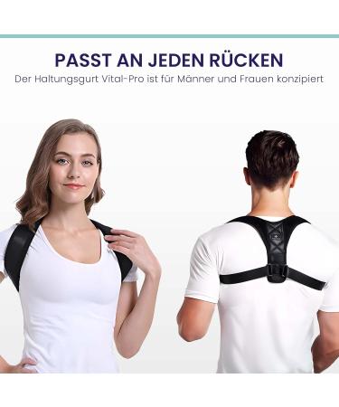 ShapeVital Vital-Pro Posture Belt - Unisex Back Straightener for Ideal Posture Correction | Comfortable Shoulder Straps | Black Large - Buy Online on GoSupps.com