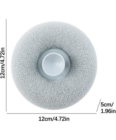 Exfoliating Bath Loofah Sponge with Suction Cup | Spa Pouf Shower Scrubber for Deep Cleaning | Body Dead Skin Remover | Rubbing Ball for Men and Women - Blue - Buy Online on GoSupps.com