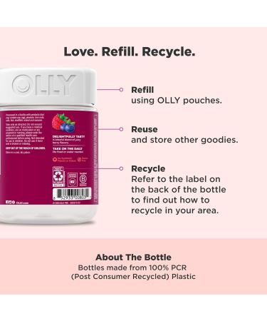 OLLY Women's Daily Multivitamin Gummy Vitamins A D C E Biotin Folic Acid Adult Chewable Vitamin Berry Flavor 65 Day Supply - 130 Count Berry 130 Count (Pack of 1) - Buy Online on GoSupps.com