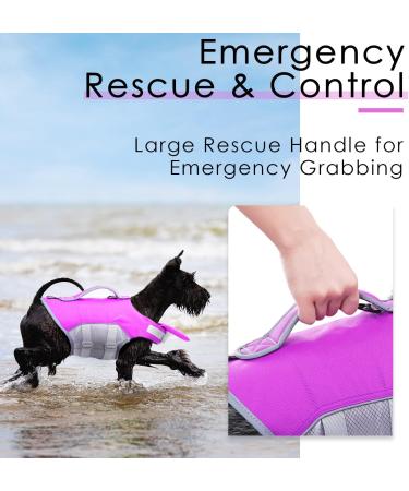 ThinkPet Adjustable Dog Life Jacket - Reflective Purple Lifesaver for Safety & Buoyancy | International Shipping - Buy Online on GoSupps.com
