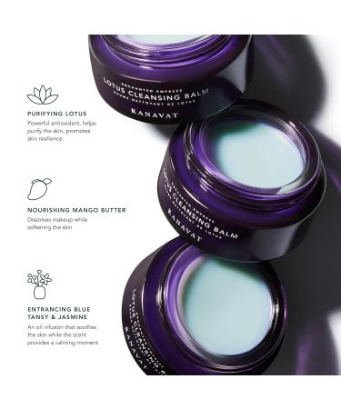 RANAVAT Lotus Facial Cleansing Balm - Gel to Milk Makeup Remover | Resurfacing Cleanser with Blue Tansy & Jasmine | All Skin Types (3.4 oz) - Shop Internationally - Buy Online on GoSupps.com